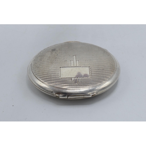 361 - Hallmarked silver compact, 34.5 grams, Birmingham 1936.