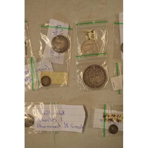 366 - A collection of mainly pre-1920 silver coinage Half Crown 1914,1842 Sixpence, 1838 two pence, 1900 3... 