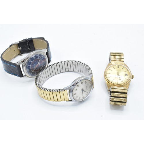 386 - A trio of Gents wristwatches to include a Sekonda 17 jewels, Ingersoll 17 jewels and one other (3). ... 