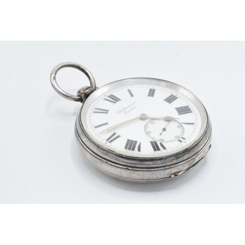 393 - A hallmarked silver cased key-wind pocket watch 'J W Benson of London'. London 1901. Untested.