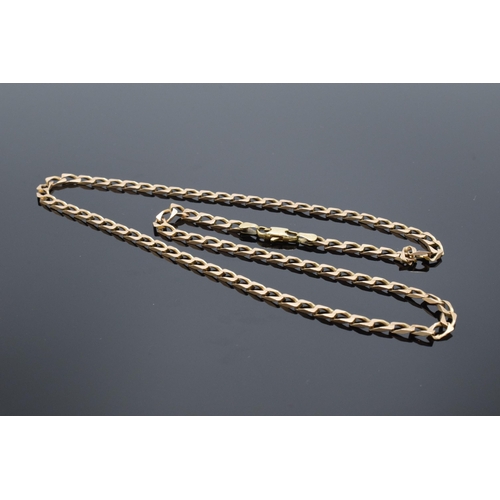 432 - 9ct gold necklace. 12.1 grams. 50cm long.