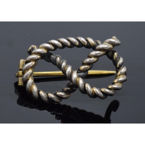 434 - Silver Gilt Stafford Knot brooch, 23mm wide.