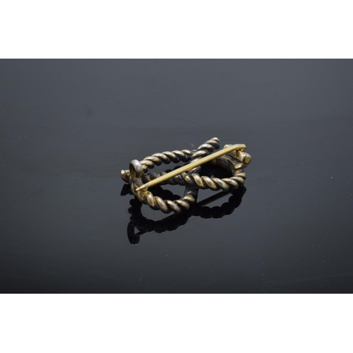 434 - Silver Gilt Stafford Knot brooch, 23mm wide.