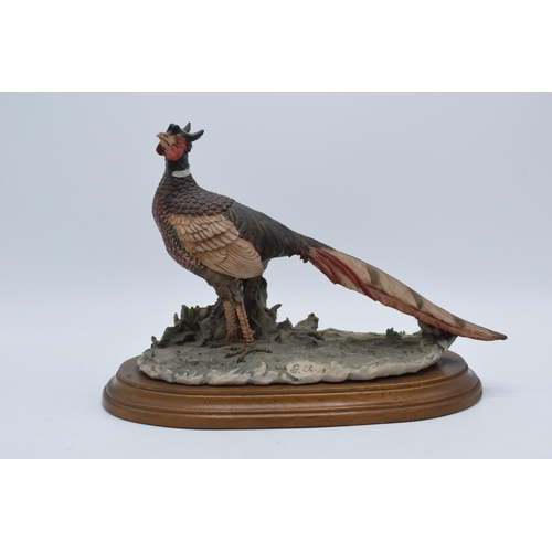 47B - Giuseppe Armani Pheasant Bird Sculpture Figurine Capo Di Monte Italy (slight chipping to tail feathe... 