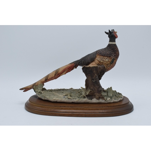 47B - Giuseppe Armani Pheasant Bird Sculpture Figurine Capo Di Monte Italy (slight chipping to tail feathe... 