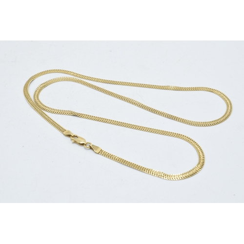 492 - 18ct gold necklace, 7.4 grams, 52cm long. Marked '750' and also tests as 18ct.