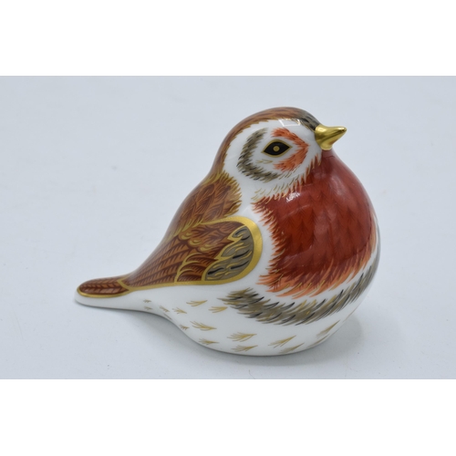 67 - Royal Crown Derby paperweight Royal Robin. First quality with gold stopper.