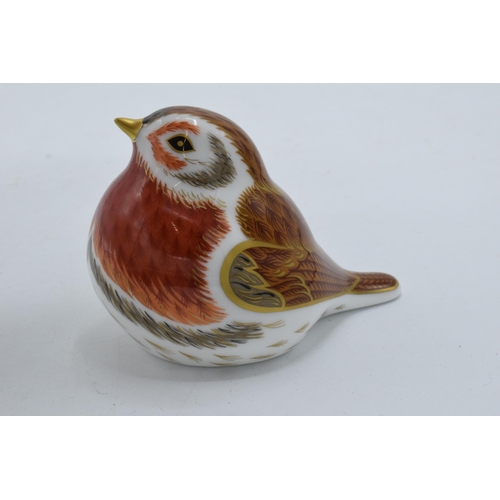 67 - Royal Crown Derby paperweight Royal Robin. First quality with gold stopper.