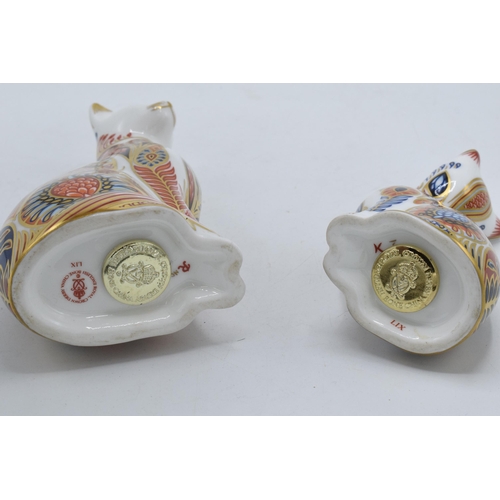 68 - A pair of Royal Crown Derby paperweights to include Siamese Cat and Siamese Kitten. First quality wi... 