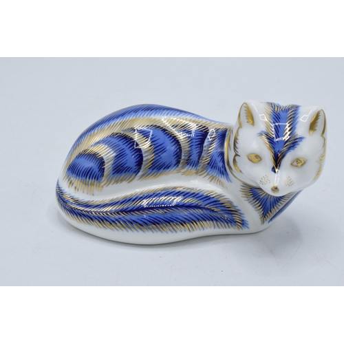 70 - Royal Crown Derby paperweight blue fox. First quality with gold stopper.