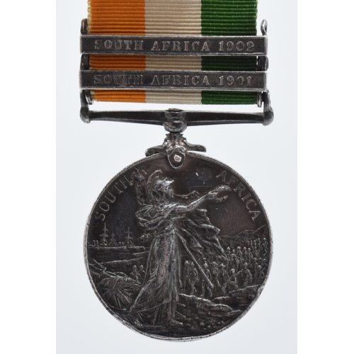 238A - Edward VII South Africa medal with 2 bars, Pte T Millin, Lanc Fusiliers.