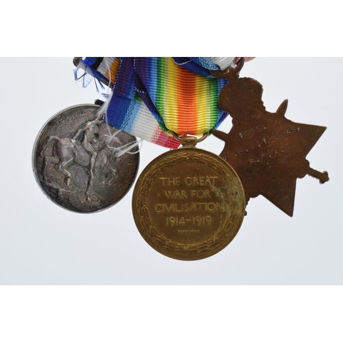 238B - World War One (WW1) trio of medals DVR H W Thomas R F A to include The Great War for Civilisation, 1... 