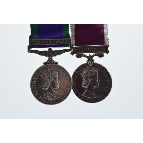 238C - A pair of medals to include Northern Ireland and  Regular Army medals awarded to LCPL G E Meredith A... 