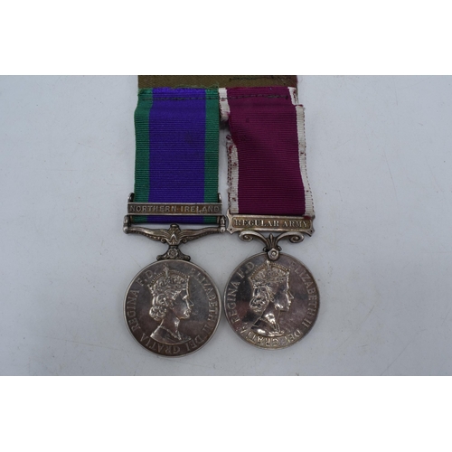 238C - A pair of medals to include Northern Ireland and  Regular Army medals awarded to LCPL G E Meredith A... 