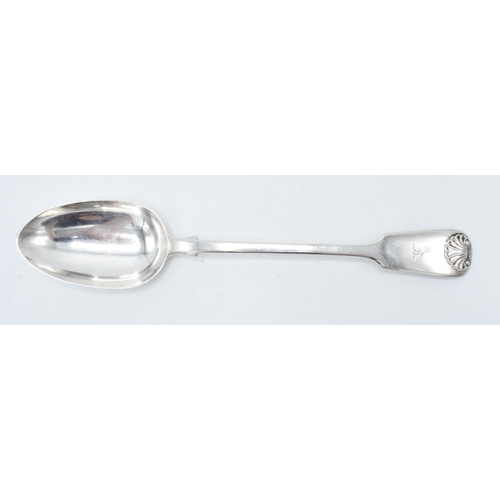 375E - Victorian silver basting spoon, London 1869. 135.7 grams. 30cm long.