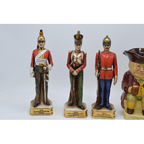 33 - A collection of pottery figures of British Military fingers to include 1812 3rd Regiment of Dragoons... 