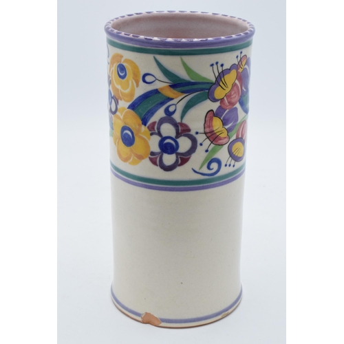 193 - Carter Stabler Adams Ltd Poole pottery floral vase in the ED pattern (af). 22cm tall.