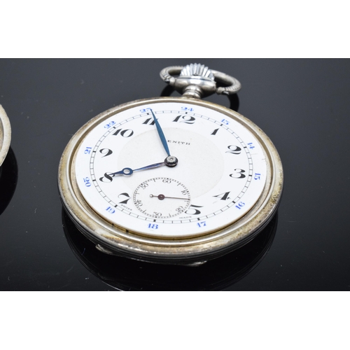 210H - 'Swiss Bank Corporation 1872-1922' Zenith top wind silver 0.925 cased pocket watch with silver lette... 
