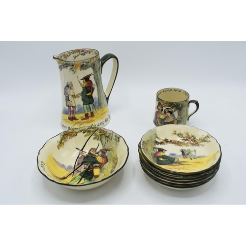 155 - A collection of Royal Doulton Under The Greenwood seriesware items to include a jug, a teapot (lid a... 