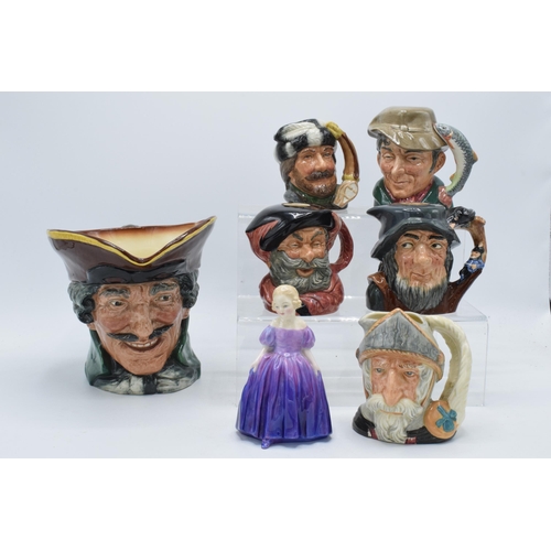 160 - A collection of Royal Doulton to include large and small character jugs, a seriesware plate, a Doult... 