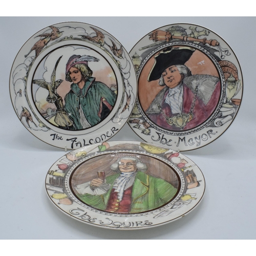 166 - A trio of Royal Doulton Professions seriesware plates to consist of The Mayor, The Falconer and The ... 