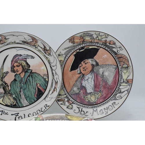 166 - A trio of Royal Doulton Professions seriesware plates to consist of The Mayor, The Falconer and The ... 