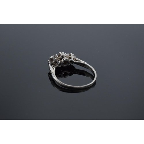 220 - Platinum and diamond ladies ring, 3.6 grams, size N, approx 0.5 carat of diamond.
