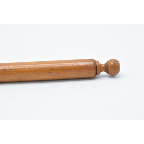 267 - A 19th century treen turned wooden rolling pin with pencil to one end with inscription 'J H Kay. Kes... 