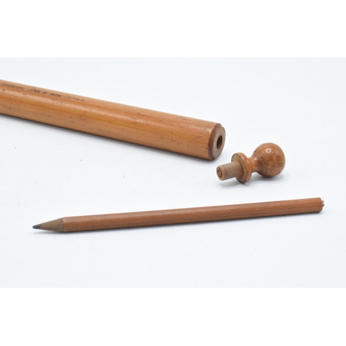 267 - A 19th century treen turned wooden rolling pin with pencil to one end with inscription 'J H Kay. Kes... 