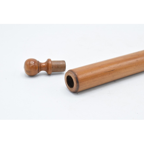 267 - A 19th century treen turned wooden rolling pin with pencil to one end with inscription 'J H Kay. Kes... 