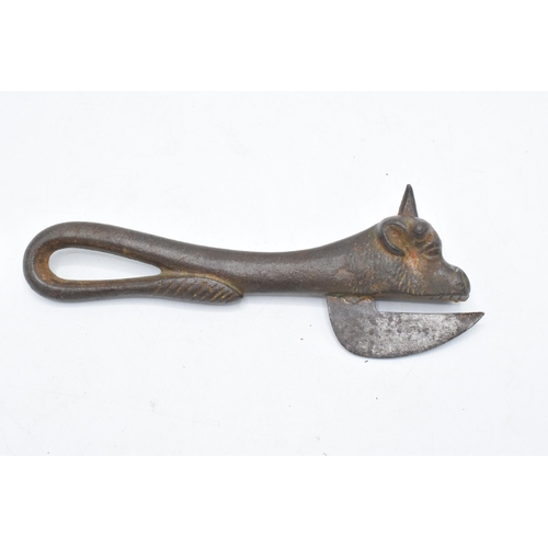 301 - An early to mid 20th century Army Bully Beef cast iron tin opener in the form of a bull