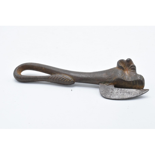 301 - An early to mid 20th century Army Bully Beef cast iron tin opener in the form of a bull