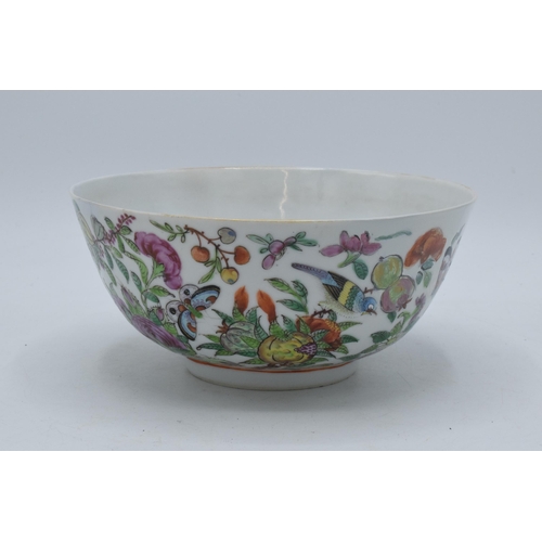 67 - A late 19th / early 20th century Chinese bowl with animals amongst foliage with floral decoration to... 