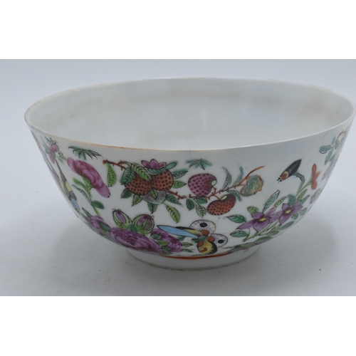 67 - A late 19th / early 20th century Chinese bowl with animals amongst foliage with floral decoration to... 