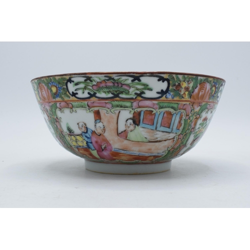 71 - A late 19th / early 20th century Cantonese Canton Famille Rose bowl, 15cm diameter, marks to base.