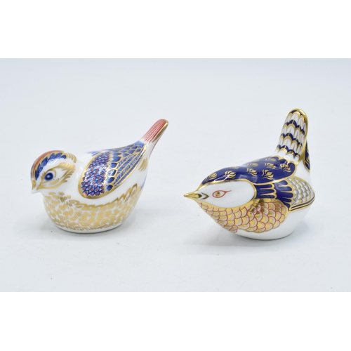 76 - Royal Crown Derby paperweights Wren and Goldcrest, both without stoppers (2).