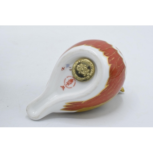 80 - Boxed Royal Crown Derby paperweight Chaffinch (gold stopper and first quality) together with Puffin ... 