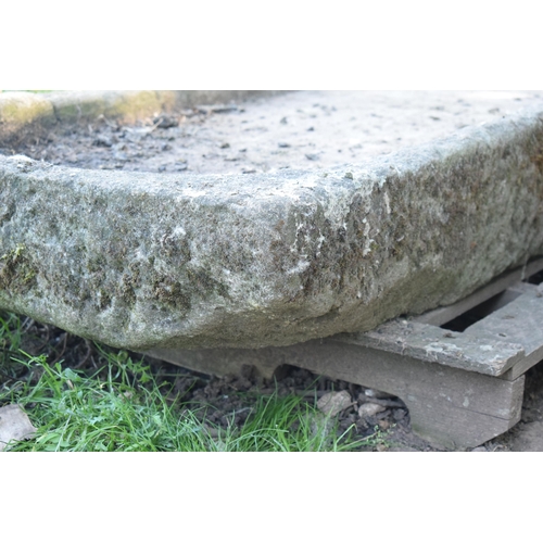 322 - A large 19th century sandstone salting trough / shallow sink with two rounded corners. Approximately... 