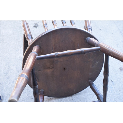 331 - A late 19th century pine (or similar) wooden carver armchair, 93cm tall.