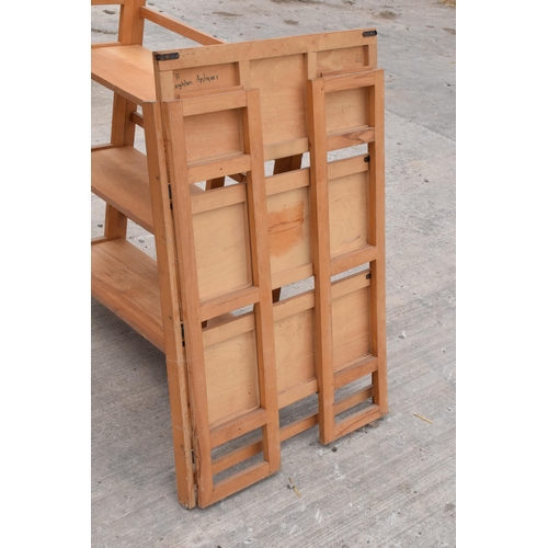 336 - A set of wooden collapsible / folding shelves, suitable for antiques fairs, car boots and markets et... 