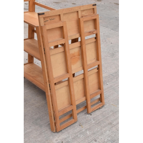 338 - A set of wooden collapsible / folding shelves, suitable for antiques fairs, car boots and markets et... 