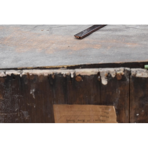 341 - A Georgian oak bow-fronted corner cabinet with inlaid decoration and shelves to interior and brass '... 