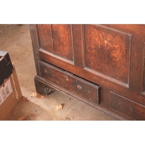 342 - Georgian oak mule chest with 2 drawers and an internal drawer too, 120 x 53 x 76cm tall.