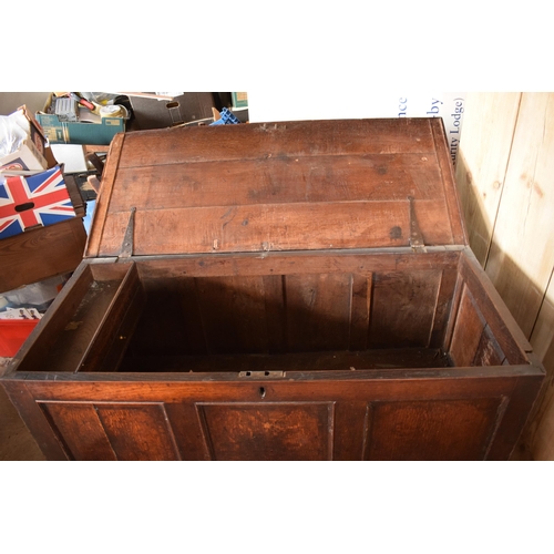 342 - Georgian oak mule chest with 2 drawers and an internal drawer too, 120 x 53 x 76cm tall.