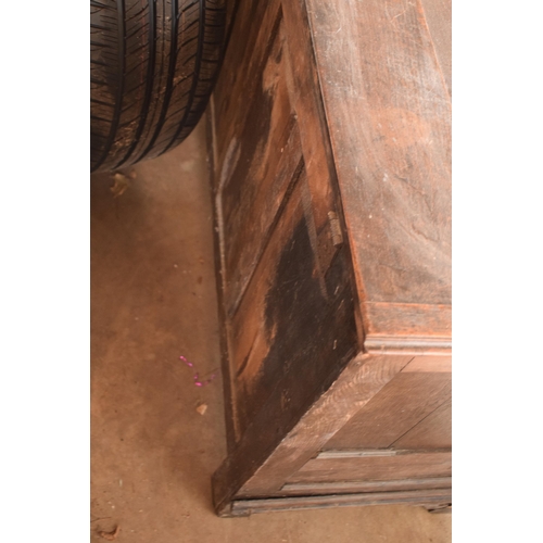 342 - Georgian oak mule chest with 2 drawers and an internal drawer too, 120 x 53 x 76cm tall.