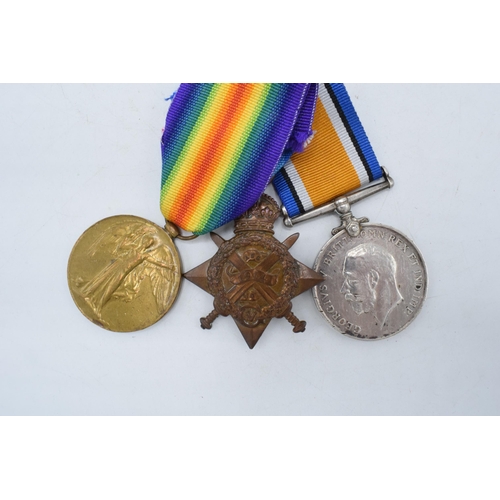 310C - A trio of World War One medals to include 1914 Star DVR A MILNER ASC, silver 1914-1918 Victory Medal... 