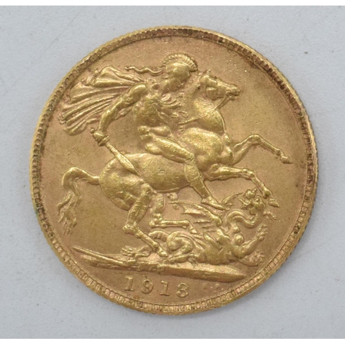 230B - George V 22ct Gold Full Sovereign dated 1913.