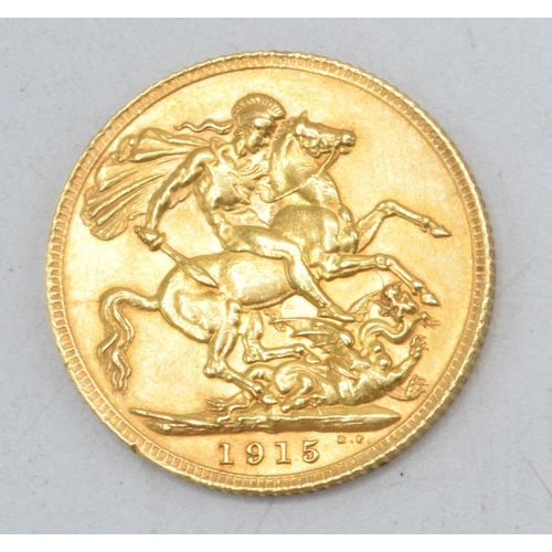 230C - George V 22ct Gold Full Sovereign dated 1915.