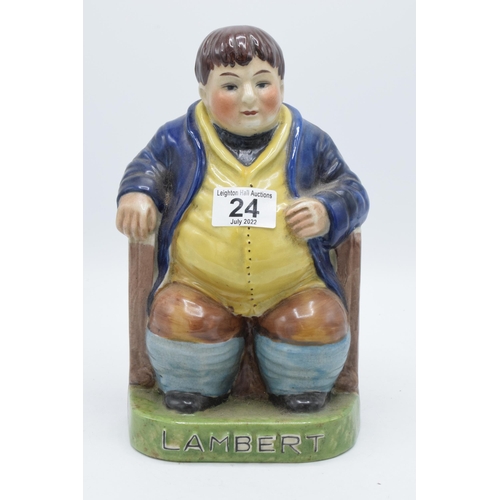 177 - A Staffordshire-style pottery figure of Daniel Lambert in his chair, 24cm tall.