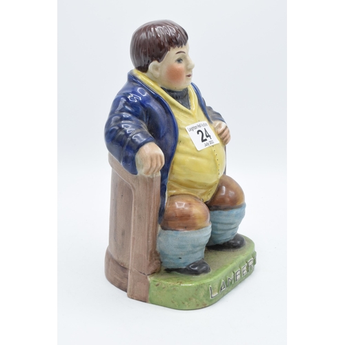 177 - A Staffordshire-style pottery figure of Daniel Lambert in his chair, 24cm tall.